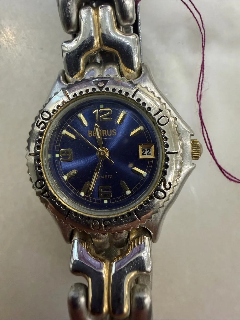 Belrus Two-Tone Blue Dial Women's Quartz Watch